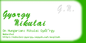 gyorgy mikulai business card